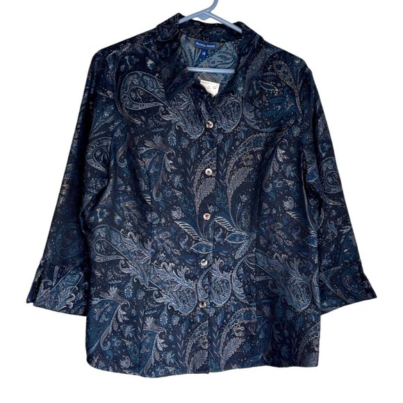 New Austin Reed Tapesty Button Up Shirt Women Size 14 - Picture 1 of 8